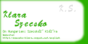 klara szecsko business card